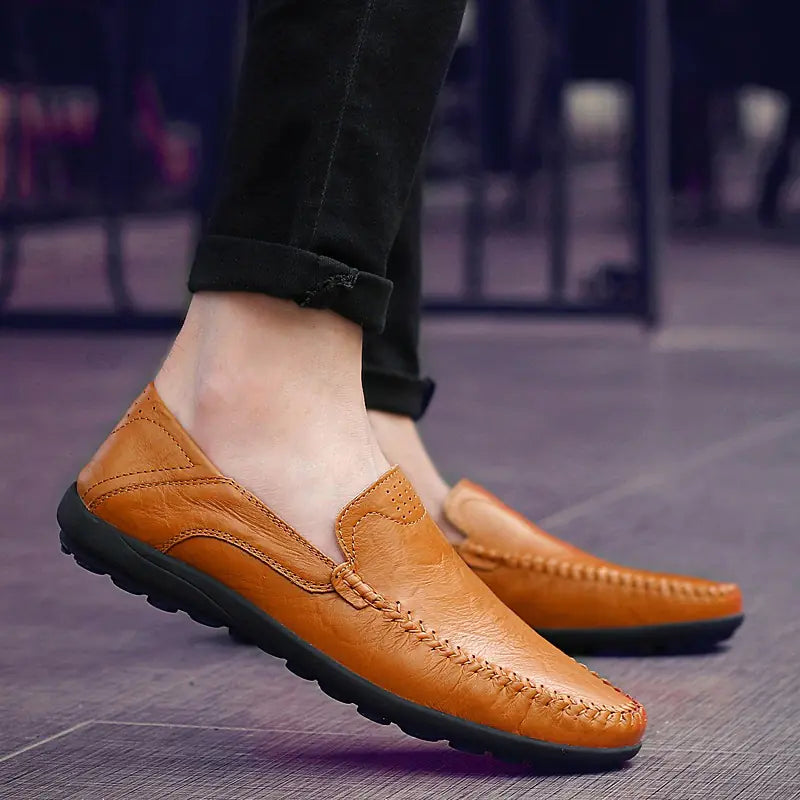 Large Casual Leather Peas Shoes for Men