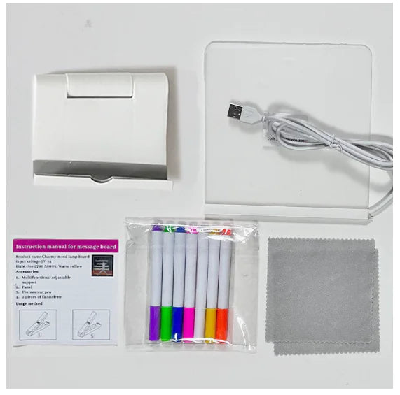 LED Drawing Board with Erasable Acrylic Base (One Set)