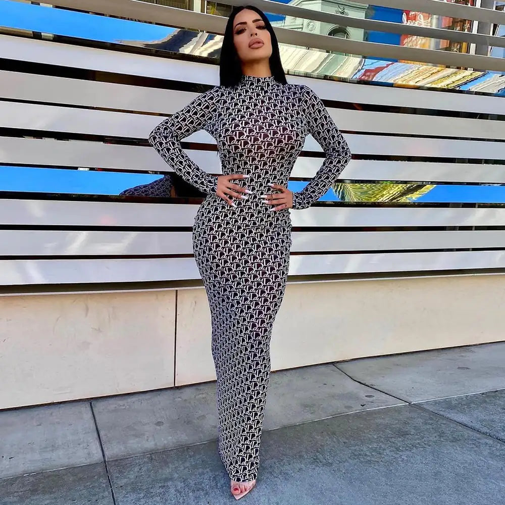 Backless Printed Dress for Women