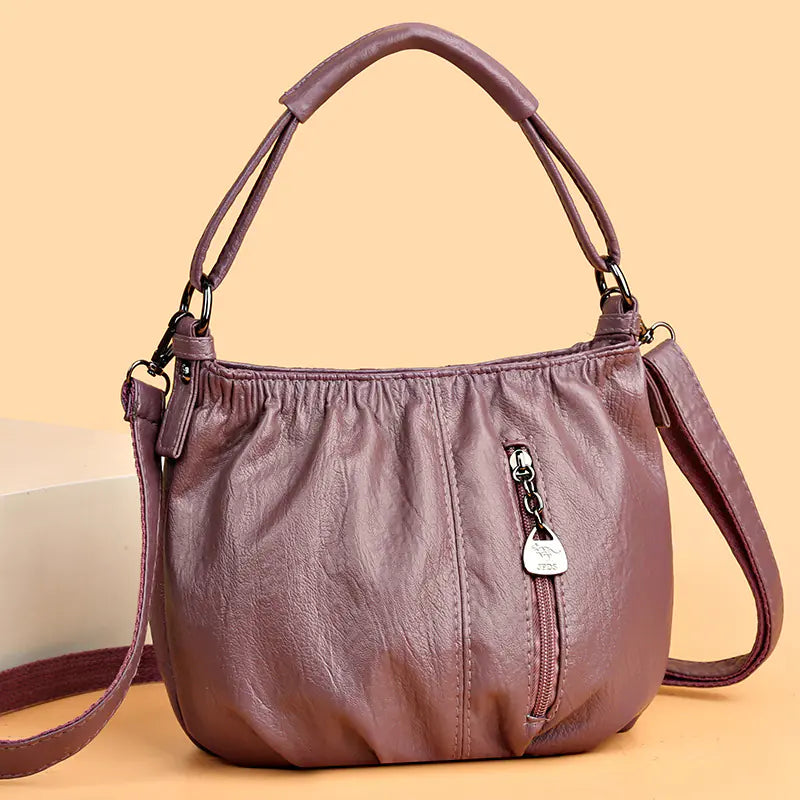 Retro Pleated Bucket Bag - Fashionable Shoulder Bag