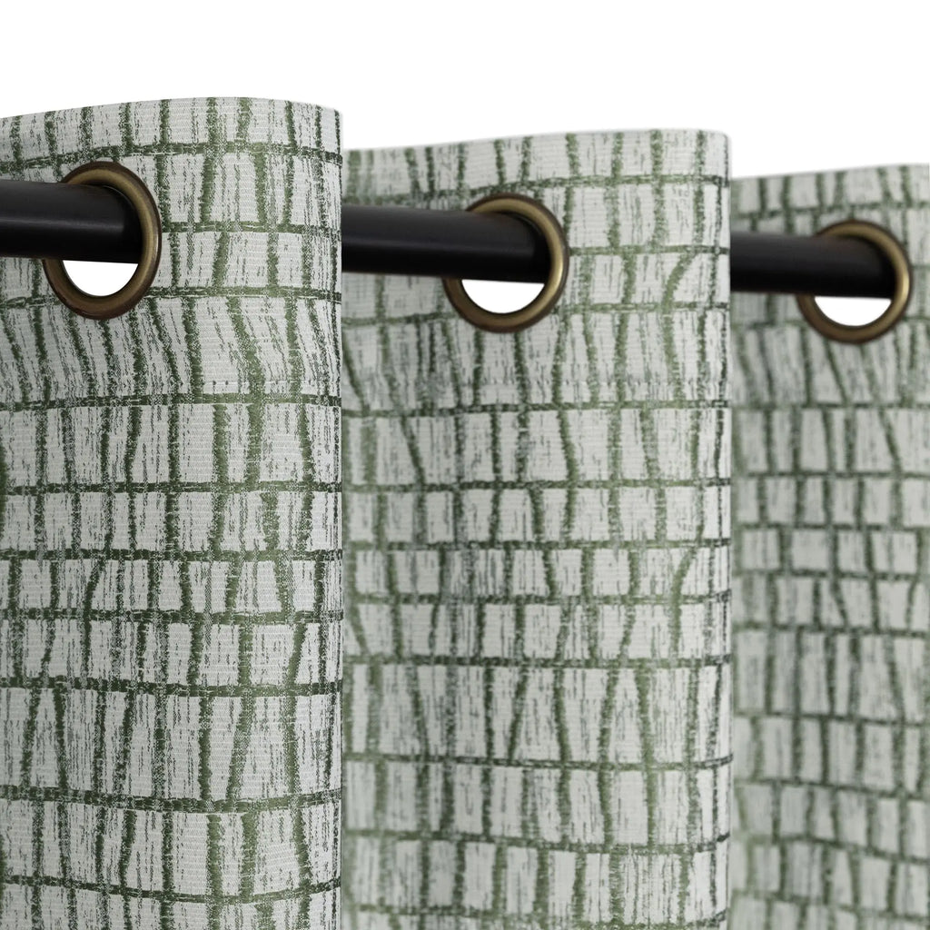 Olive Green Patterned Curtains 90 Inch Length for Dining Room Living 2 Panels Set Grommet 3D Jacquard Embossed Embroidered Silky Textured Aesthetic Curtains for Bedroom Rustic Cabin Chic Decor 90 Long