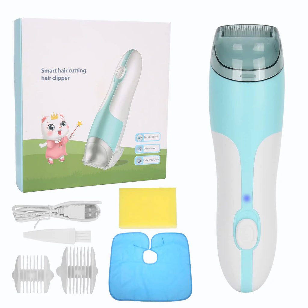 Baby Hair Clipper Vacuum Auto Sucking Electric Hair Clippers with Trimmer Guide Comb Haircut for Infants & Kids