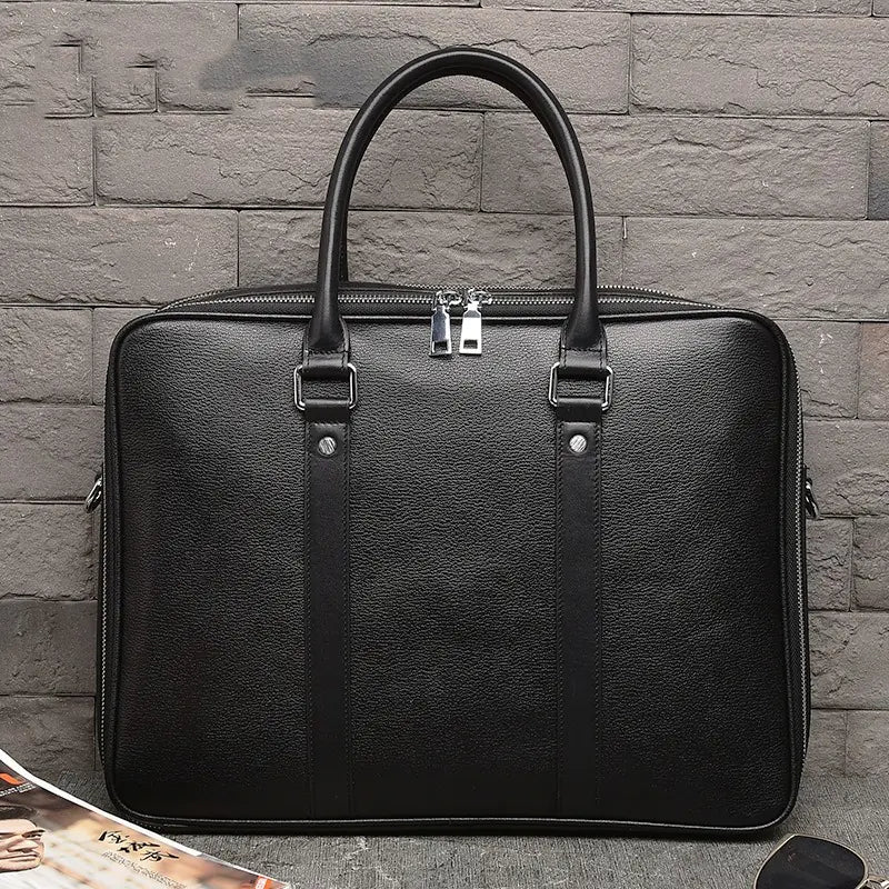 Men's Real-leather Business Handbag 14 Inch