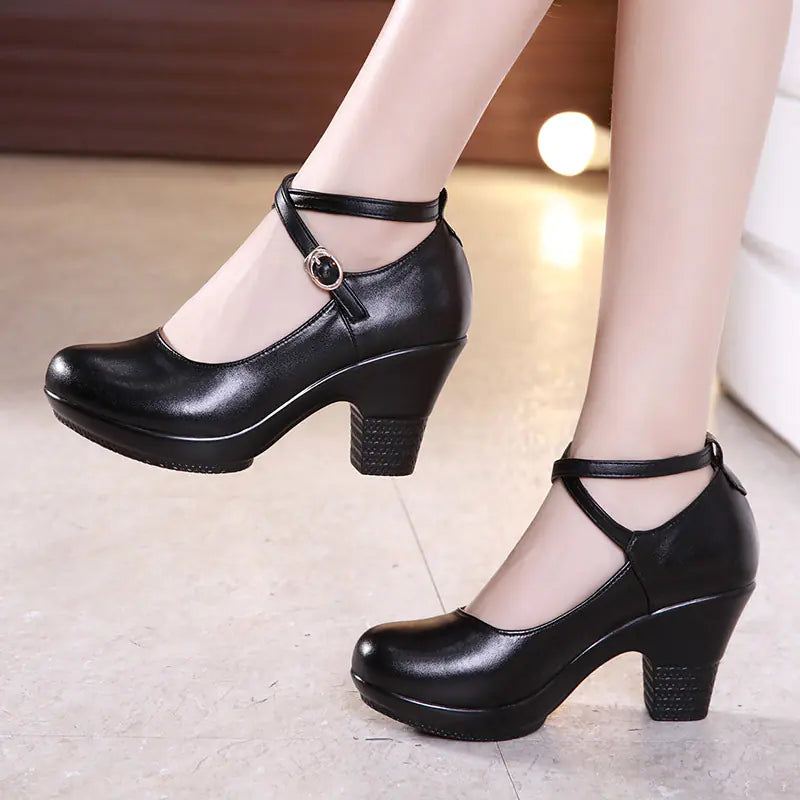 Adult Outdoor Dance Shoes with Chunky Heels for Women