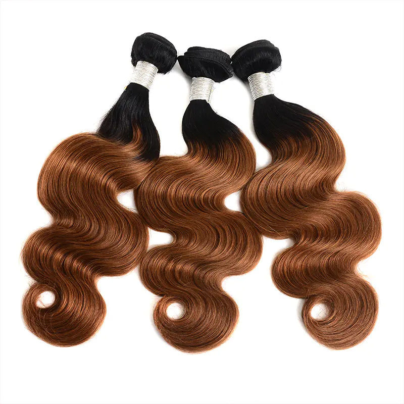 Wavy Brown and Gold Braided Hair Bundles and Curtain