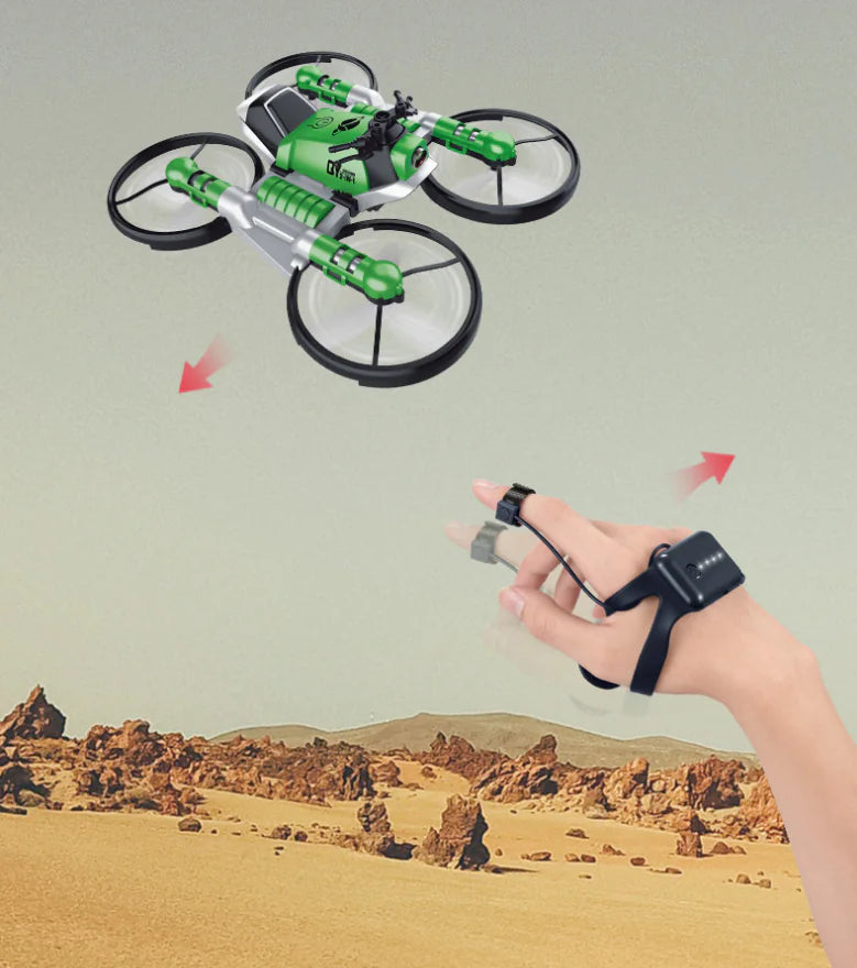 Remote Control Transforming Motorcycle Drone Toy