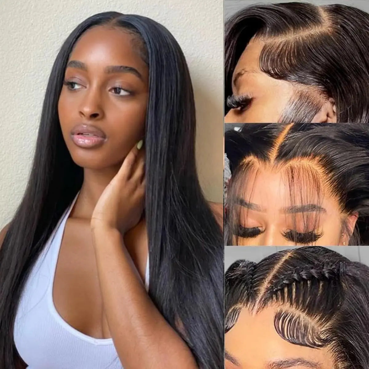 LICHANG 13x4 Lace Front Wigs Human Hair 200 Density 13x4 HD Frontal Human Hair Lace Front Wigs Straight HD Lace Front Wigs Human Hair Straight Glueless Wigs Human Hair Pre Plucked for Women 20 Inch