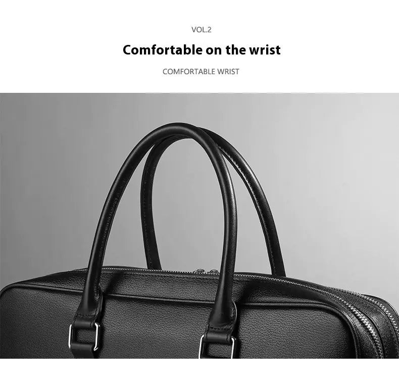 Men's Real-leather Business Handbag 14 Inch