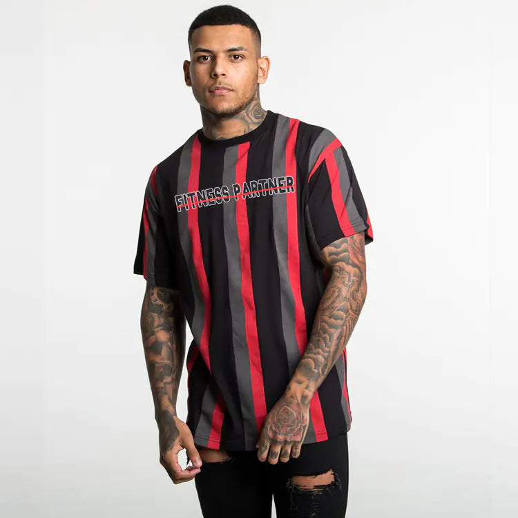 2019 Men's Summer Muscle Striped Hip-Hop T-Shirt