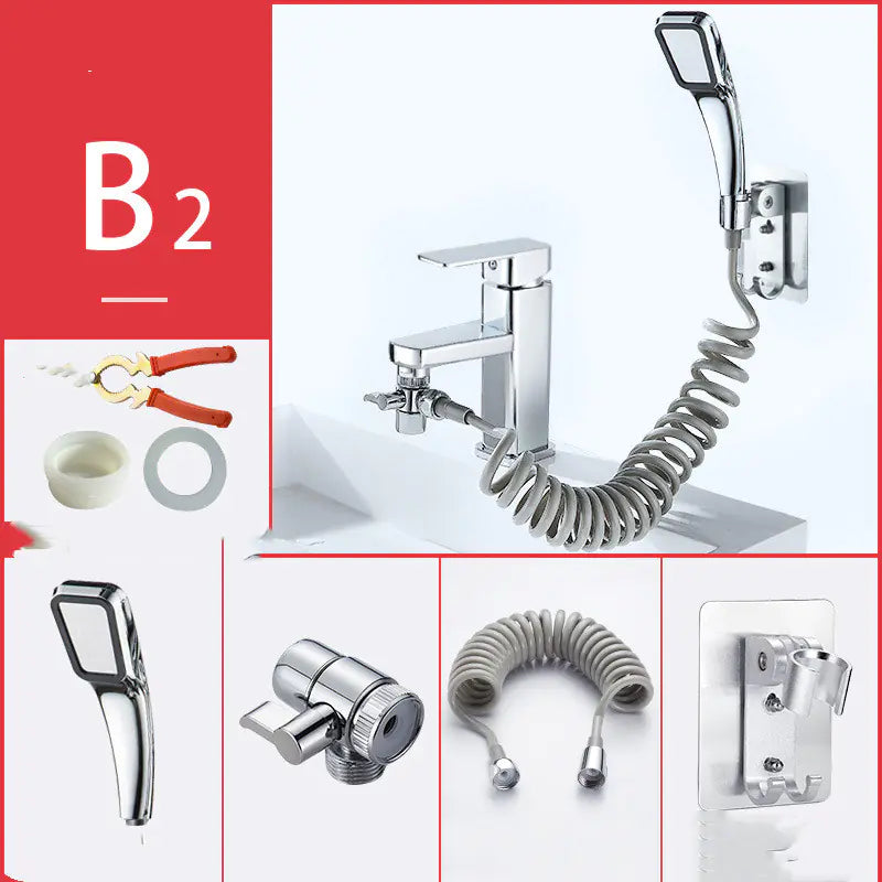 Bathroom Faucet with Handheld Showerhead Set